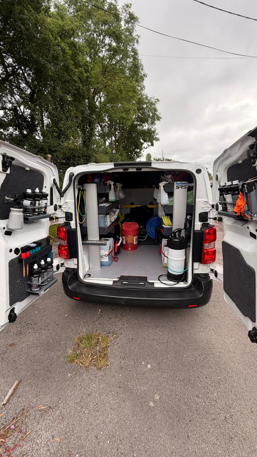 Wynn's Wheels mobile valeting van equipment setup